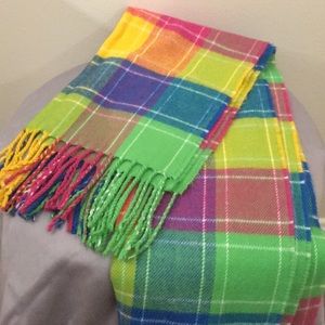 Multicolored Plaid Cashmere Scarf
